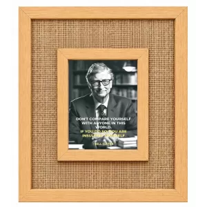 Bill Gates Laminated Jute Wall Photo Frame, 14 X 16 Inch (F174290)