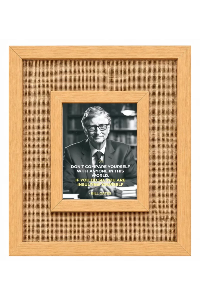 Bill Gates Laminated Jute Wall Photo Frame, 14 X 16 Inch (F174290)