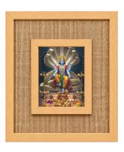Lord Vishnu Laminated Jute Wall Photo Frame, 14 X 16 Inch (F174291)