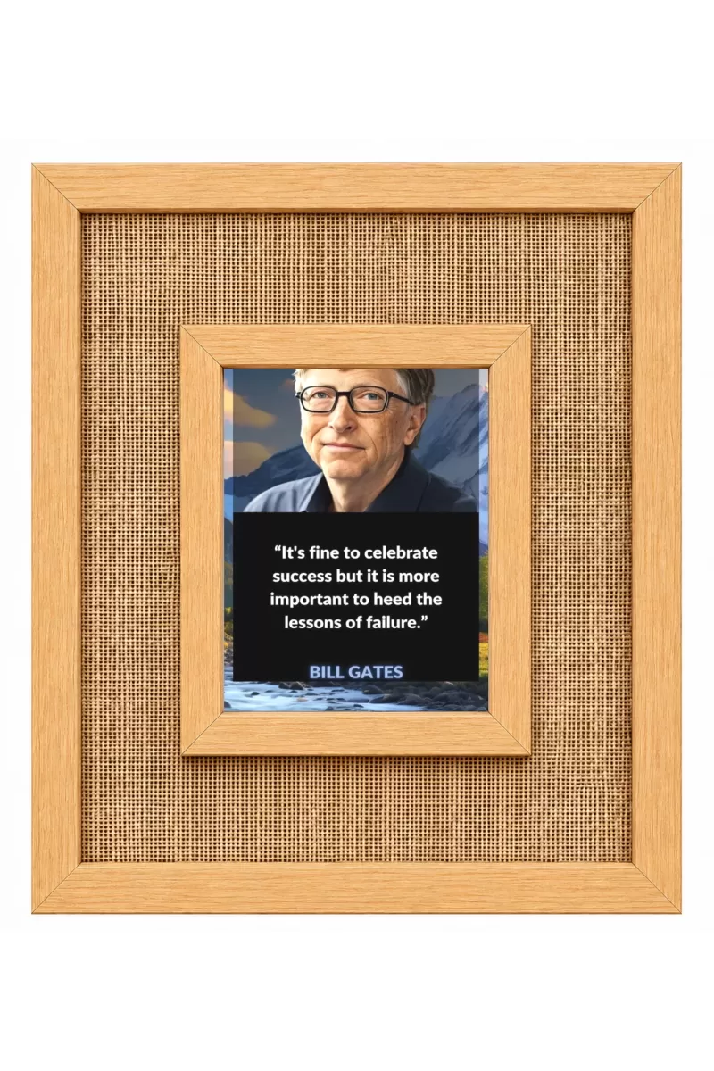 Bill Gates Laminated Jute Wall Photo Frame, 14 X 16 Inch (F174292)