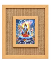 Lord Shiva Laminated Jute Wall Photo Frame, 14 X 16 Inch (F174293)