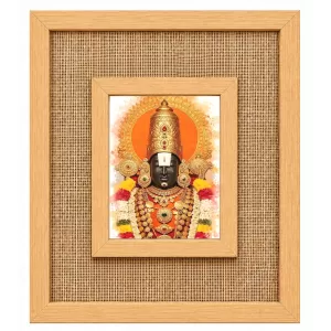Lord Venkateswara Laminated Jute Wall Photo Frame, 14 X 16 Inch (F174295)