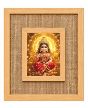 Baby Durga Laminated Jute Wall Photo Frame, 14 X 16 Inch (F174296)