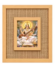 Goddess Saraswati Laminated Jute Wall Photo Frame, 14 X 16 Inch (F174298)