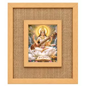 Goddess Saraswati Laminated Jute Wall Photo Frame, 14 X 16 Inch (F174298) Goddess Saraswati Laminated Jute Wall Photo Frame, 14 X 16 Inch (F174298)