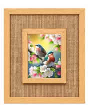 Birds Laminated Jute Wall Photo Frame, 14 X 16 Inch (F174299)