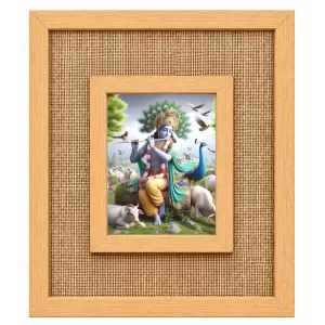 Lord Krishna Laminated Jute Wall Photo Frame, 14 X 16 Inch (F174300) Lord Krishna Laminated Jute Wall Photo Frame, 14 X 16 Inch (F174300)