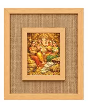 Lord Ganesha Laminated Jute Wall Photo Frame, 14 X 16 Inch (F174301)