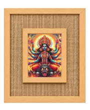 Kali Maa Laminated Jute Wall Photo Frame, 14 X 16 Inch (F174302)