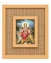 Durga Maa Laminated Jute Wall Photo Frame, 14 X 16 Inch (F174303)