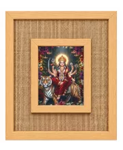 Durga Maa Laminated Jute Wall Photo Frame, 14 X 16 Inch (F174304)