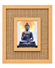 Buddha Laminated Jute Wall Photo Frame, 14 X 16 Inch (F174305)