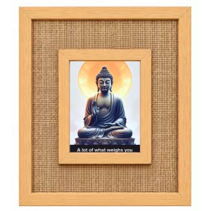 Buddha Laminated Jute Wall Photo Frame, 14 X 16 Inch (F174305)