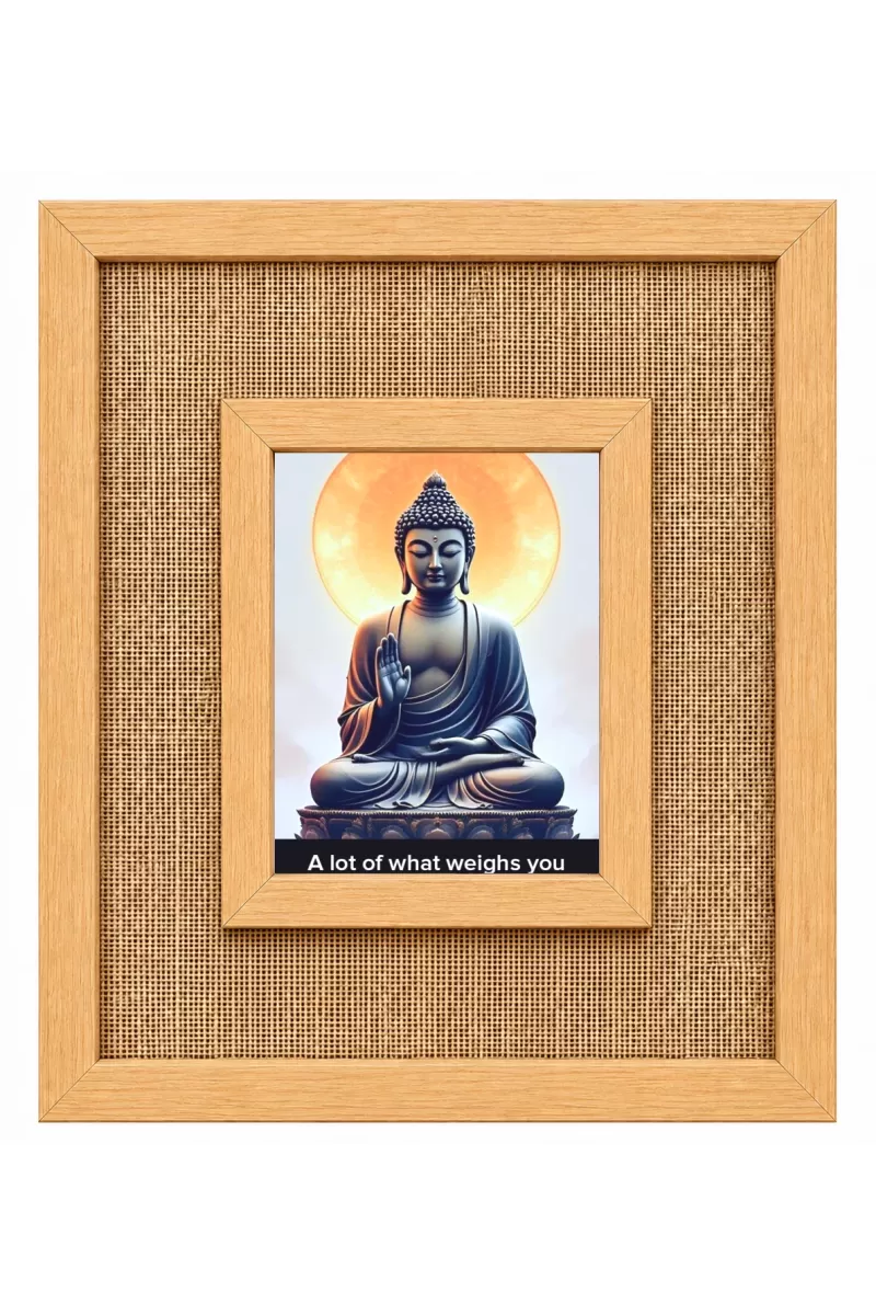 Buddha Laminated Jute Wall Photo Frame, 14 X 16 Inch (F174305)
