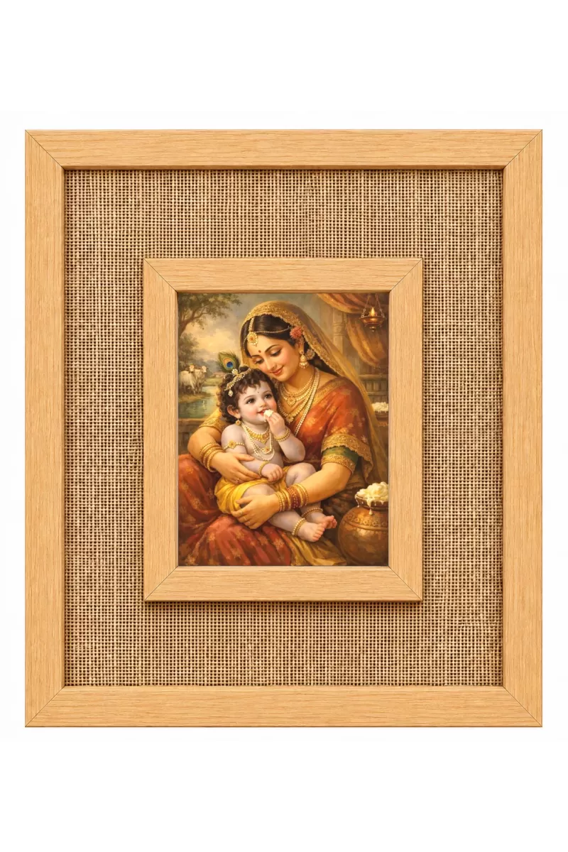 Yashoda Krishna Laminated Jute Wall Photo Frame, 14 X 16 Inch (F174306)