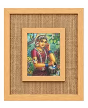 Radha Rani Laminated Jute Wall Photo Frame, 14 X 16 Inch (F174308)