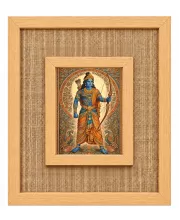 Lord Rama Laminated Jute Wall Photo Frame, 14 X 16 Inch (F174309)