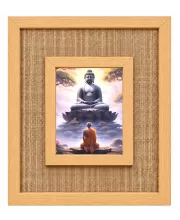Buddha Laminated Jute Wall Photo Frame, 14 X 16 Inch (F174311)