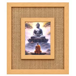 Buddha Laminated Jute Wall Photo Frame, 14 X 16 Inch (F174311) Buddha Laminated Jute Wall Photo Frame, 14 X 16 Inch (F174311)