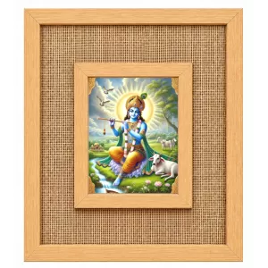 Lord Krishna Laminated Jute Wall Photo Frame, 14 X 16 Inch (F174313) Lord Krishna Laminated Jute Wall Photo Frame, 14 X 16 Inch (F174313)