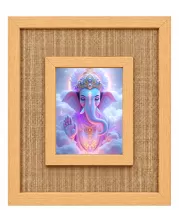 Lord Ganesha Laminated Jute Wall Photo Frame, 14 X 16 Inch (F174314)