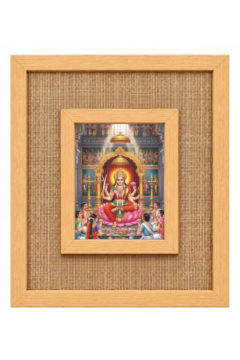 Goddess Lakshmi Laminated Jute Wall Photo Frame, 14 X 16 Inch (F174315)