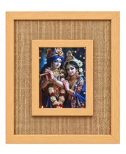 Radha Krishna Laminated Jute Wall Photo Frame, 14 X 16 Inch (F174317)