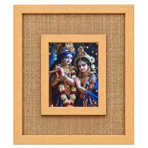 Radha Krishna Laminated Jute Wall Photo Frame, 14 X 16 Inch (F174317) Radha Krishna Laminated Jute Wall Photo Frame, 14 X 16 Inch (F174317)