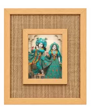 Radha Krishna Laminated Jute Wall Photo Frame, 14 X 16 Inch (F174318)