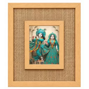 Radha Krishna Laminated Jute Wall Photo Frame, 14 X 16 Inch (F174318) Radha Krishna Laminated Jute Wall Photo Frame, 14 X 16 Inch (F174318)