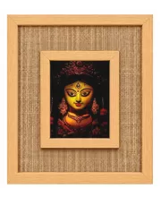 Durga Maa Laminated Jute Wall Photo Frame, 14 X 16 Inch (F174322)