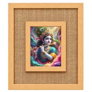Lord Krishna Laminated Jute Wall Photo Frame, 14 X 16 Inch (F174326) Lord Krishna Laminated Jute Wall Photo Frame, 14 X 16 Inch (F174326)