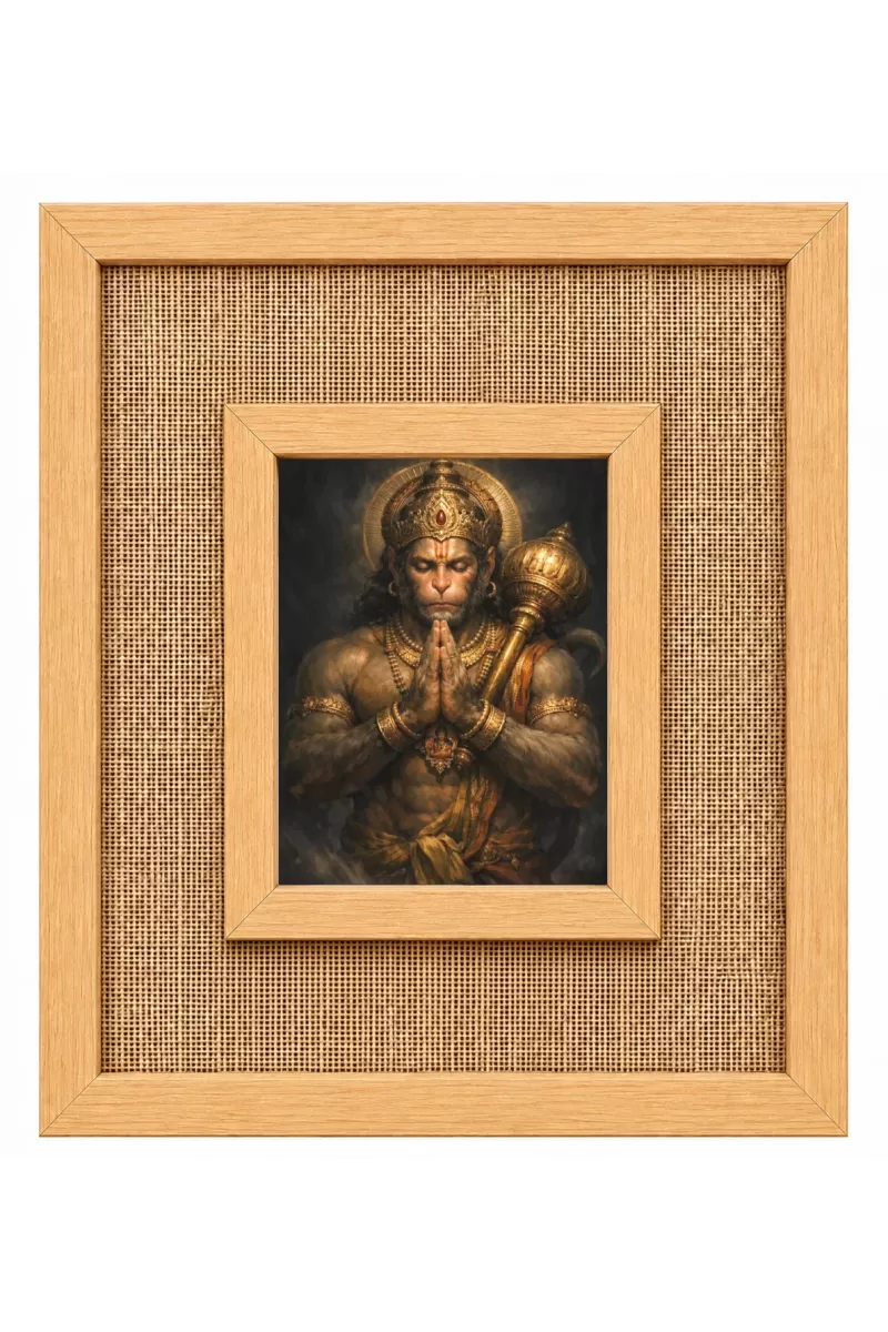 Hanuman Laminated Jute Wall Photo Frame, 14 X 16 Inch (F174328)