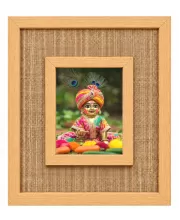Lord Krishna Laminated Jute Wall Photo Frame, 14 X 16 Inch (F174330)