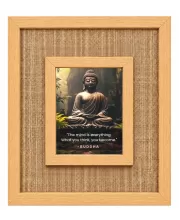 Buddha Laminated Jute Wall Photo Frame, 14 X 16 Inch (F174335)