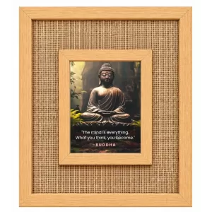 Buddha Laminated Jute Wall Photo Frame, 14 X 16 Inch (F174335)