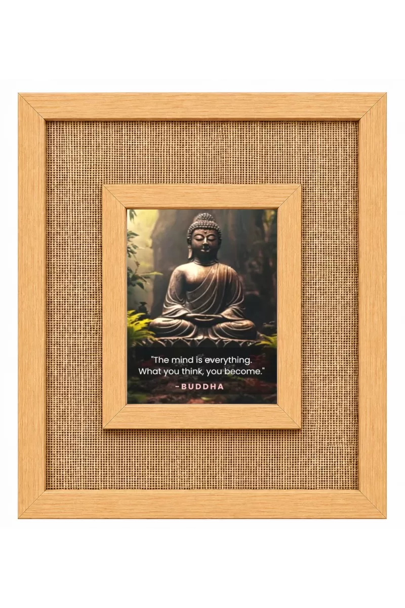Buddha Laminated Jute Wall Photo Frame, 14 X 16 Inch (F174335)
