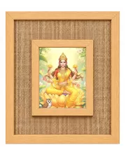 Goddess Lakshmi Laminated Jute Wall Photo Frame, 14 X 16 Inch (F174336)