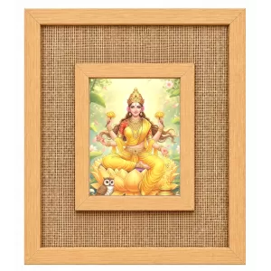 Goddess Lakshmi Laminated Jute Wall Photo Frame, 14 X 16 Inch (F174336) Goddess Lakshmi Laminated Jute Wall Photo Frame, 14 X 16 Inch (F174336)