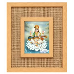Goddess Saraswati Laminated Jute Wall Photo Frame, 14 X 16 Inch (F174337) Goddess Saraswati Laminated Jute Wall Photo Frame, 14 X 16 Inch (F174337)