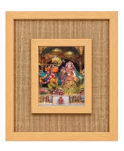 Radha Krishna Laminated Jute Wall Photo Frame, 14 X 16 Inch (F174339)