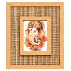 Lord Ganesha Laminated Jute Wall Photo Frame, 14 X 16 Inch (F174341) Lord Ganesha Laminated Jute Wall Photo Frame, 14 X 16 Inch (F174341)