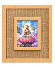 Buddha Laminated Jute Wall Photo Frame, 14 X 16 Inch (F174343)