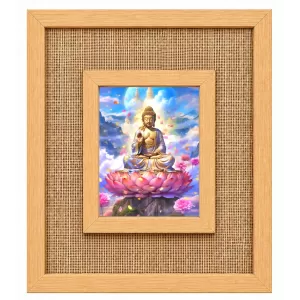 Buddha Laminated Jute Wall Photo Frame, 14 X 16 Inch (F174343)