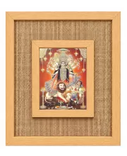 Durga Maa Laminated Jute Wall Photo Frame, 14 X 16 Inch (F174344)