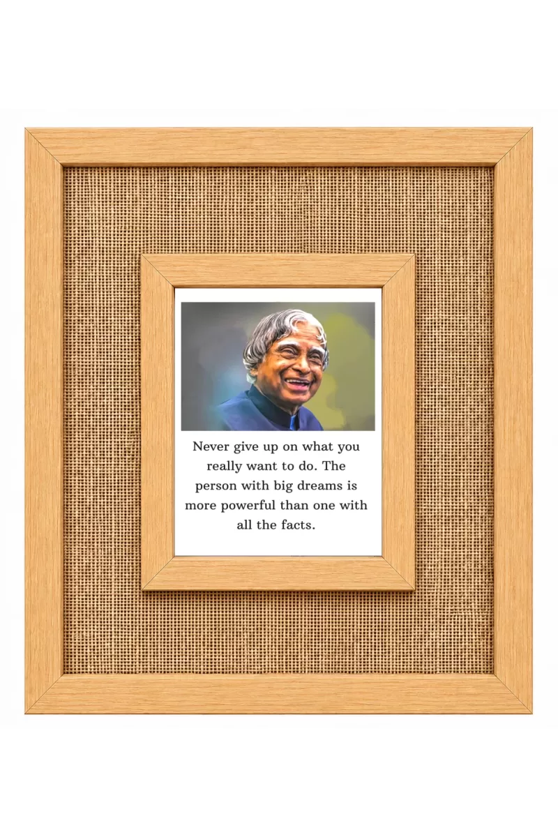 A P J Abdul Kalam Laminated Jute Wall Photo Frame, 14 X 16 Inch (F174346)