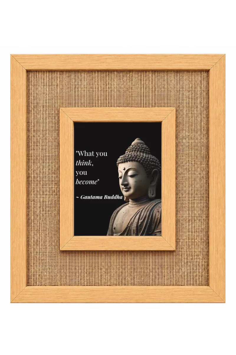 Buddha Laminated Jute Wall Photo Frame, 14 X 16 Inch (F174347)