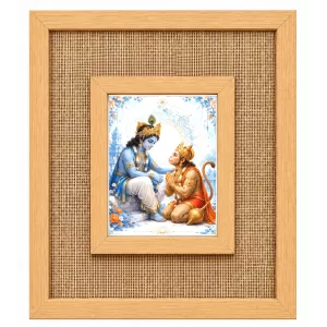 Lord Krishna And Hanuman Laminated Jute Wall Photo Frame, 14 X 16 Inch (F174348) Lord Krishna And Hanuman Laminated Jute Wall Photo Frame, 14 X 16 Inch (F174348)