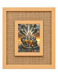 Lord Vishnu Laminated Jute Wall Photo Frame, 14 X 16 Inch (F174350)