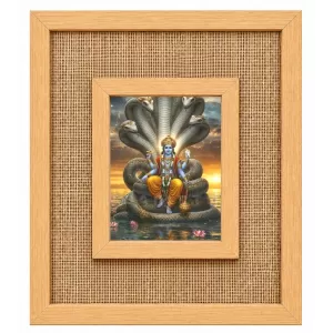 Lord Vishnu Laminated Jute Wall Photo Frame, 14 X 16 Inch (F174350)